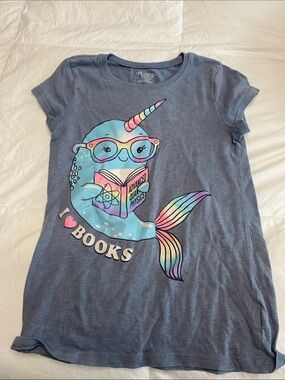 The Children's Place Navy Blue Narwhal 'I ♥ Books' Graphic Tee